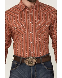 Cinch Men's Floral Striped Print Long Sleeve Snap Western Shirt