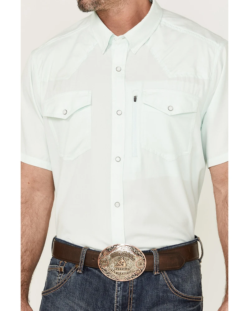 RANK 45® Men's 8 Seconds Short Sleeve Pearl Snap Western Tech Shirt