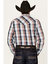 Cody James Men's Simple Life Plaid Print Long Sleeve Snap Western Shirt