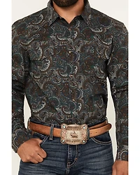 Gibson Trading Co Men's Crazy Paisley Print Long Sleeve Snap Western Shirt