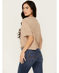 Cleo + Wolf Women's Happy Thoughts Boxy Short Sleeve Graphic Tee