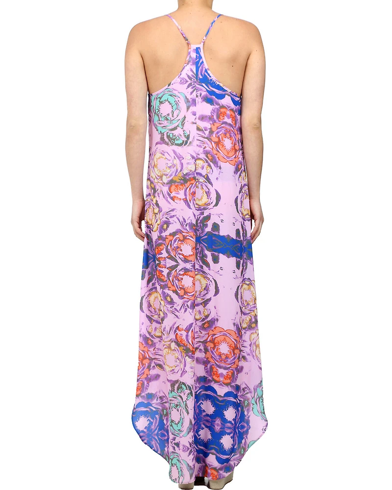 Glam Women's Sleeveless Floral Maxi Dress