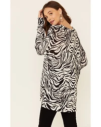 Show Me Your Mumu Women's Zebra Print Hug Pullover Sweater