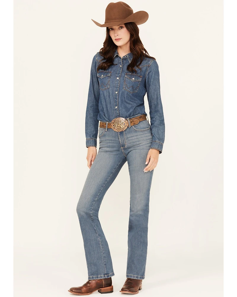 Wrangler Women's Ada Medium Wash Bespoke High Rise Bootcut Stretch Denim Jeans