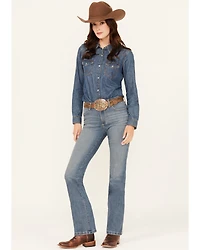 Wrangler Women's Ada Medium Wash Bespoke High Rise Bootcut Stretch Denim Jeans