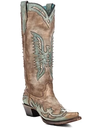 Corral Women's Eagle Overlay Tall Western Boots - Snip Toe