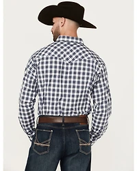 Ariat Men's Ezra Plaid Print Long Sleeve Pearl Snap Performance Western Shirt