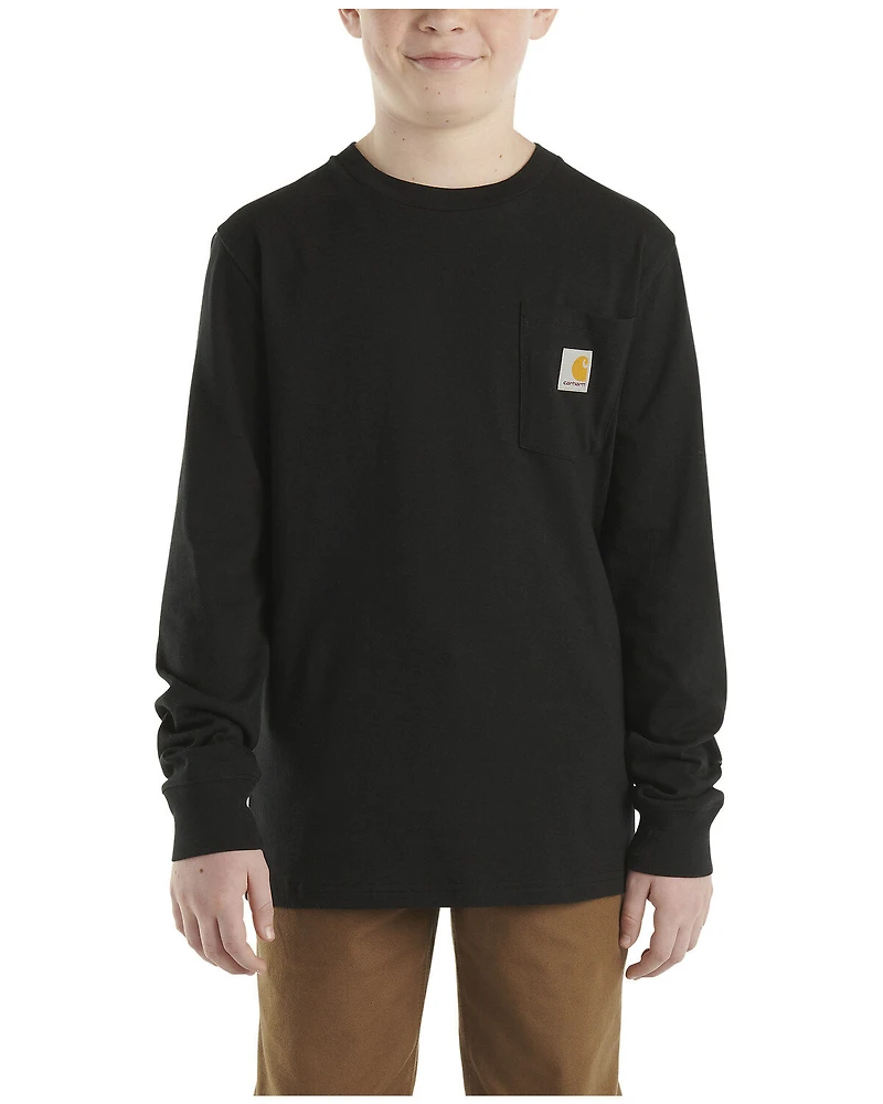 Carhartt Boys' Logo Pocket Long Sleeve T-Shirt