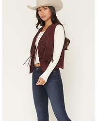 Scully Women's Suede Fringe Front Tie Vest