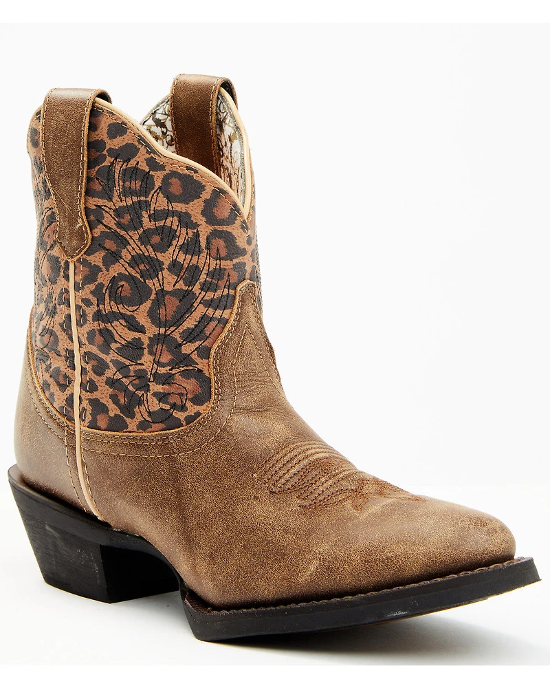 Laredo Women's Leopard Print Western Fashion Booties - Round Toe