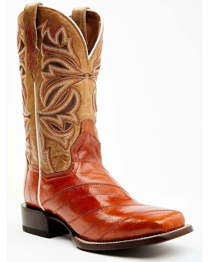 Dan Post Women's Peanut Exotic Eel Western Boot - Broad Square Toe