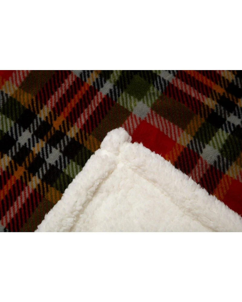 Carstens Rust And Sage Plush Sherpa Throw