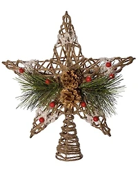 Kurt Adler 11" Un-Lit Natural Star With Pinecones Treetop