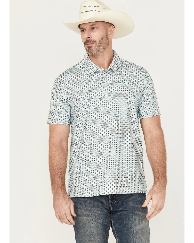 Panhandle Men's Geo Print Short Sleeve Stretch Polo
