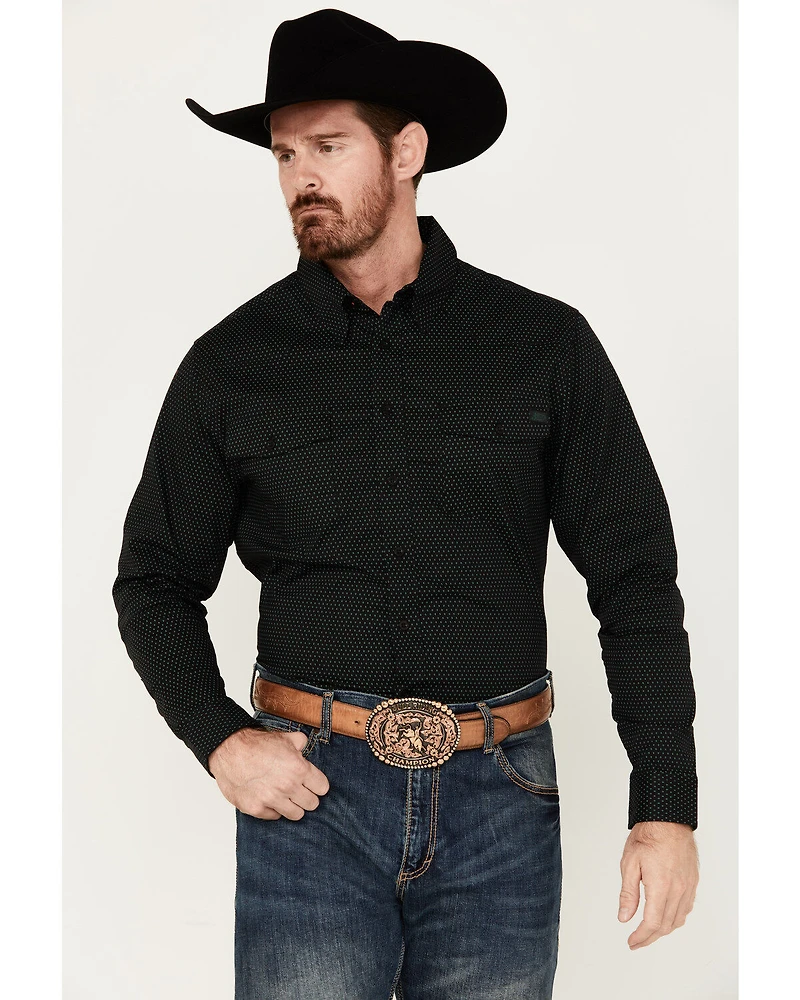 Justin Men's Boot Barn Exclusive JustFlex Diamond Geo Print Long Sleeve Button-Down Western Shirt