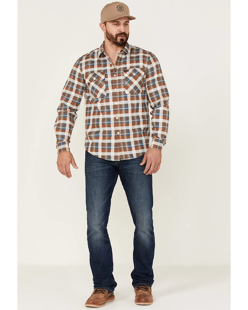 Brixton Men's Bowery Summer Weight Plaid Button-Down Western Shirt