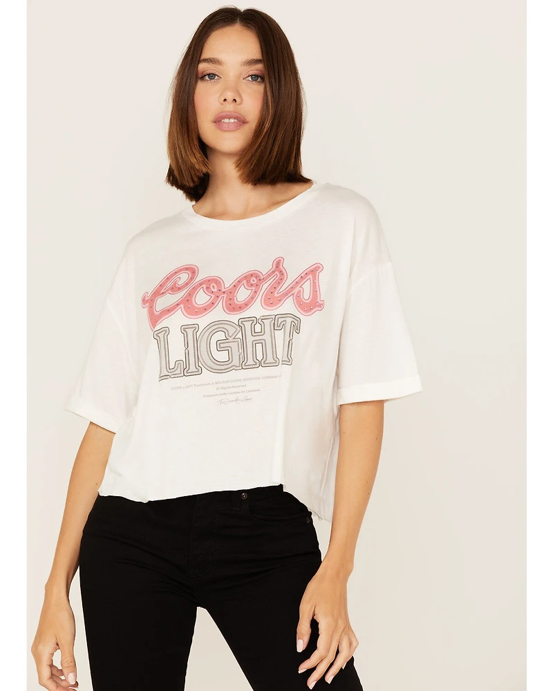 The Laundry Room Women's Coors Light Rhinestone Neon Graphic Tee