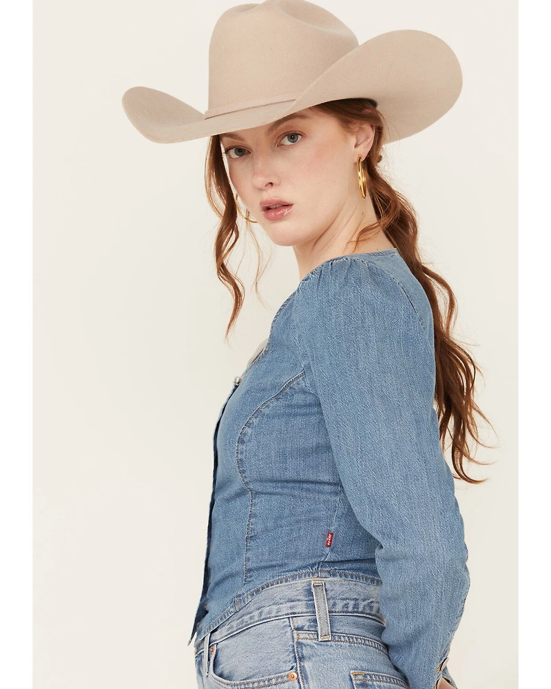 Levi's Women's Daryn Corset Long Sleeve Denim Shirt