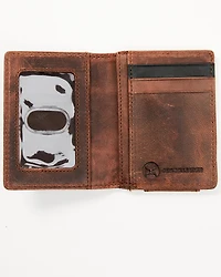 Hooey Men's Brown Southwestern Embossed Bi-Fold Money Clip Wallet