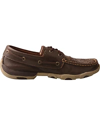 Twisted X Women's Tooled Boat Shoe Driving Mocs