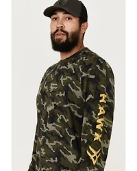 Hawx Men's Camo Print Long Sleeve Logo T-Shirt