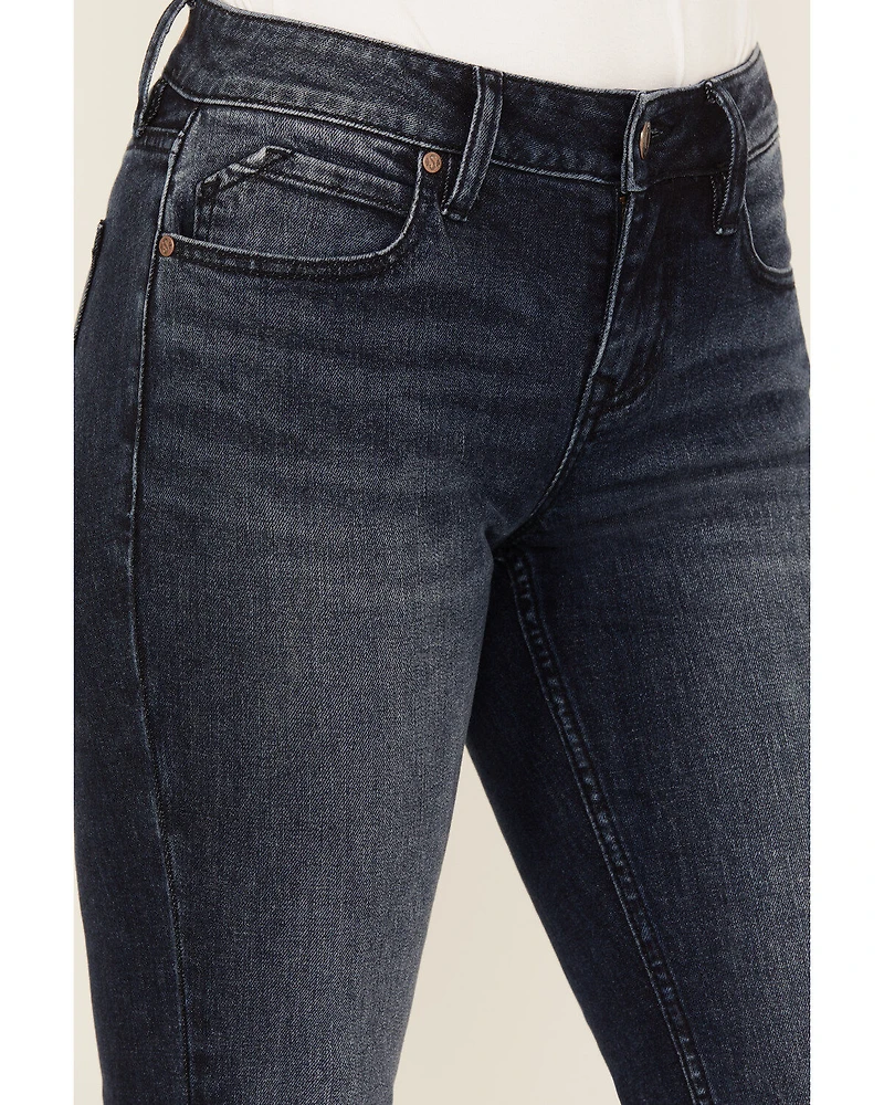 Shyanne Women's Foxtail Mid Rise Relaxed Hem Stretch Bootcut Jeans