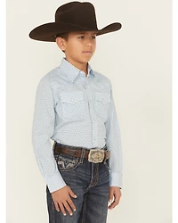 Wrangler 20X Boys' Geo Print Long Sleeve Snap Stretch Western Shirt