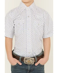 Ely Walker Boys' Geo Print Short Sleeve Snap Western Shirt