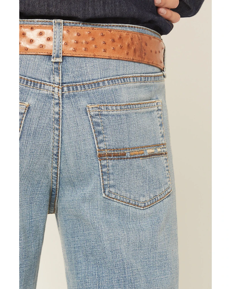Ariat Boys' B4 Jones Light Wash Relaxed Bootcut Stretch Denim Jeans