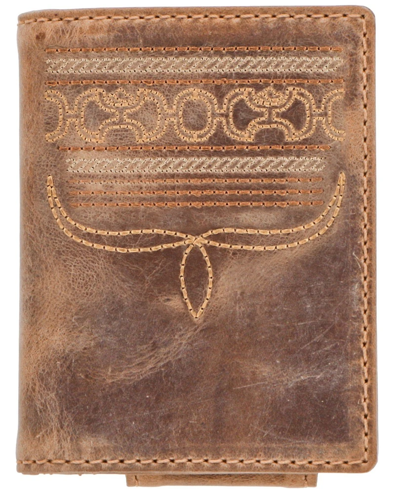 Hooey Men's Bifold Money Clip Leather Wallet
