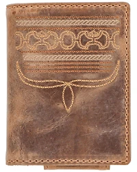 Hooey Men's Bifold Money Clip Leather Wallet