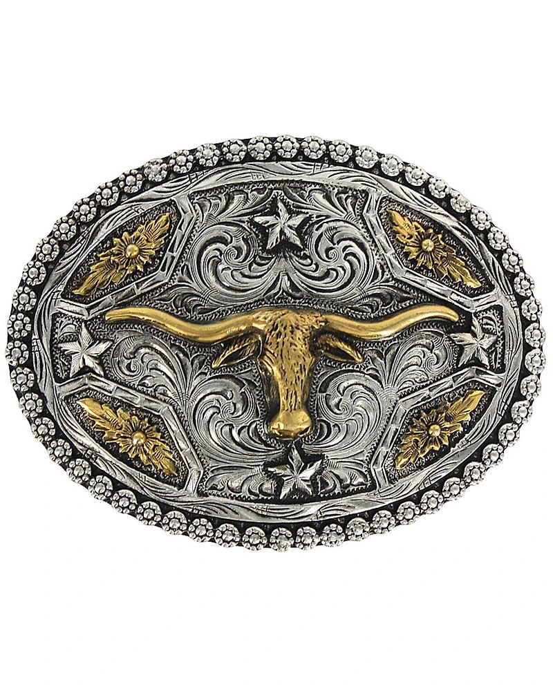 Cody James® Oval Long Horn Belt Buckle