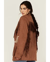 Rock & Denim Women's Suede Fringe Jacket