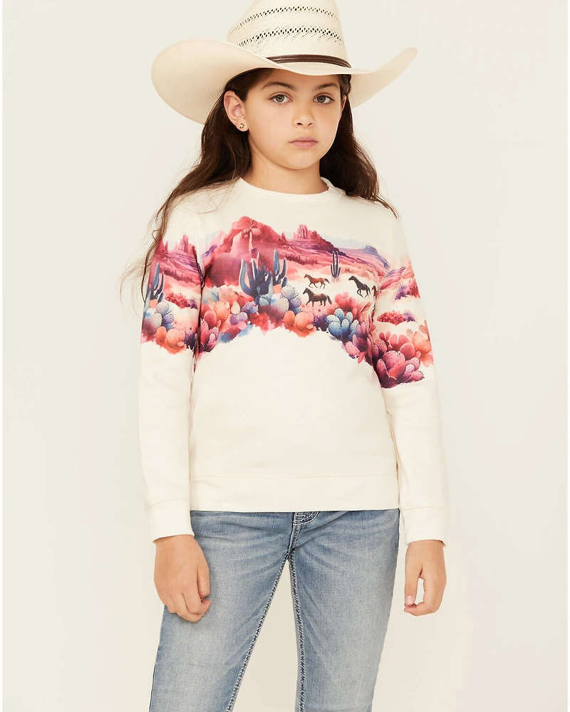 Shyanne Girls' Scenic Print Long Sleeve Pullover