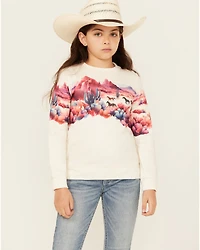 Shyanne Girls' Scenic Print Long Sleeve Pullover