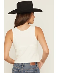 Wrangler Women's Steerhead Sleeveless Cropped Graphic Tank Top
