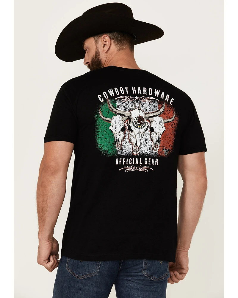 Cowboy Hardware Men's Triple Skull Short Sleeve Graphic T-Shirt