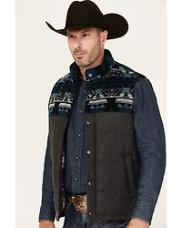 Cody James Men's Southwestern Print Yoke Wool Vest