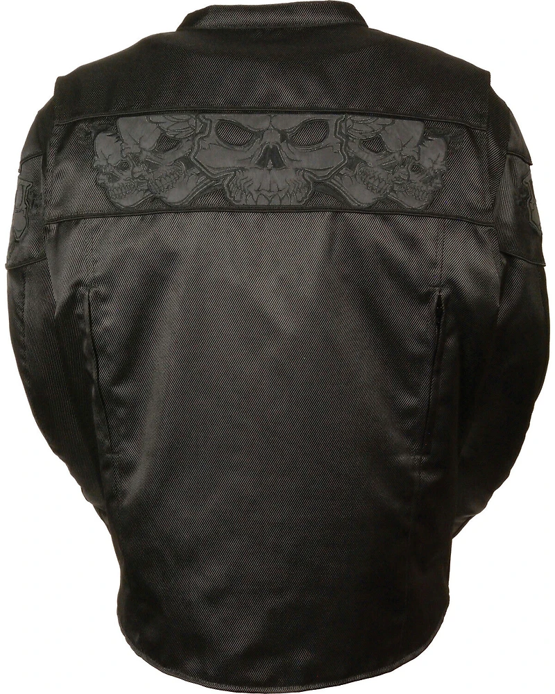 Milwaukee Leather Men's Reflective Skulls Textile Jacket - Big - 4X