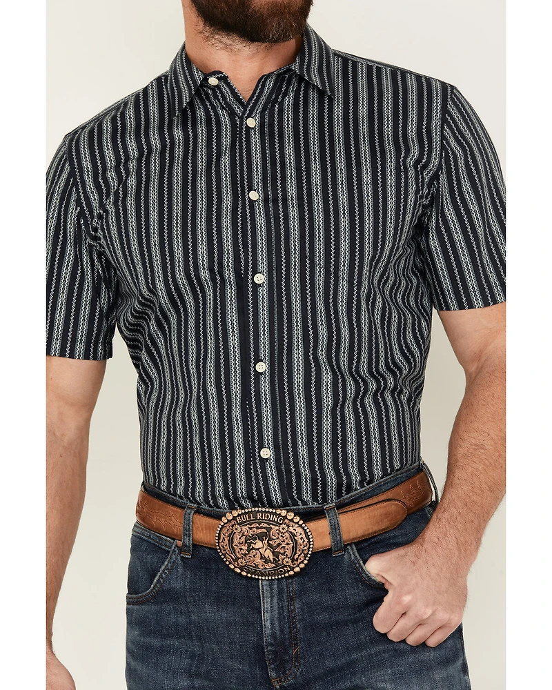 Gibson Trading Co Men's Scratch Stripe Short Sleeve Button-Down Western Shirt