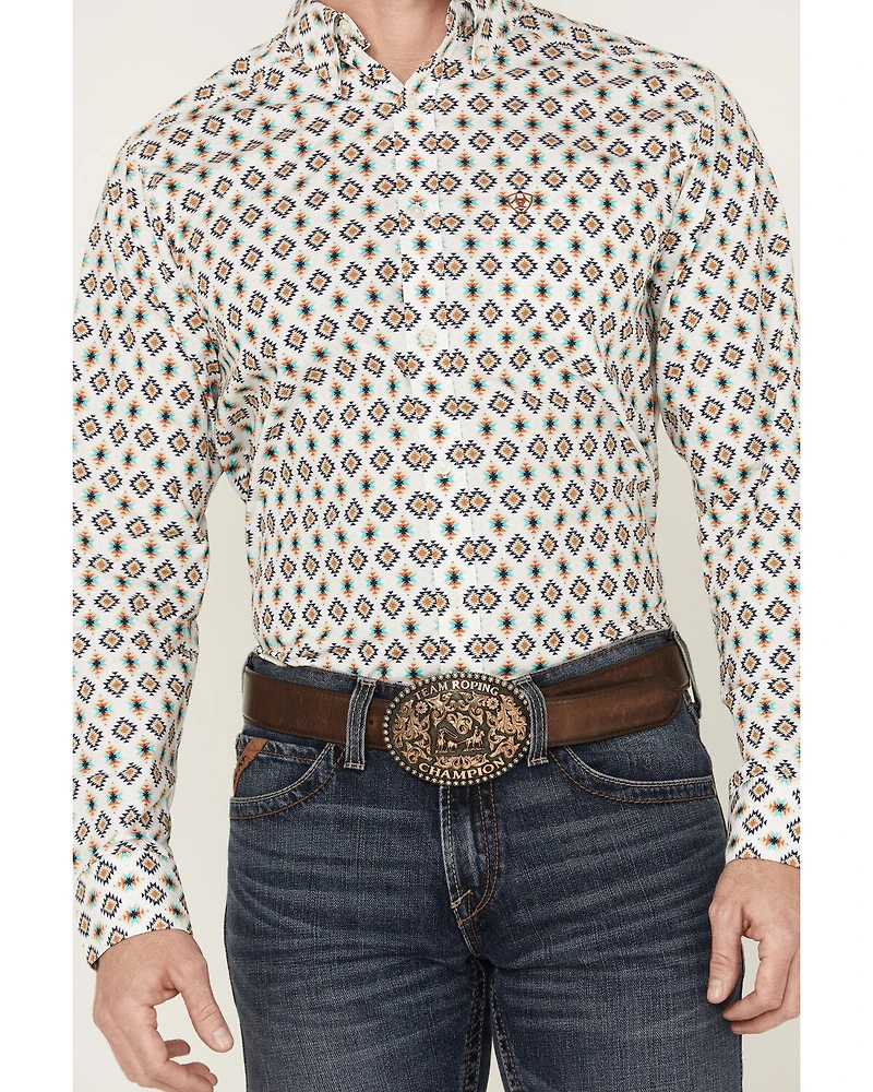 Ariat Men's Judas Geo Print Long Sleeve Button-Down Western Shirt