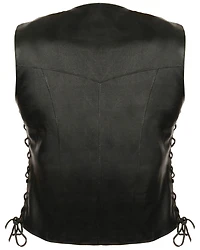 Milwaukee Leather Women's Classic Side Lace Four Snap Vest - 4XL