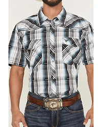 Cowboy Hardware Men's Plaid Print Short Sleeve Snap Western Shirt