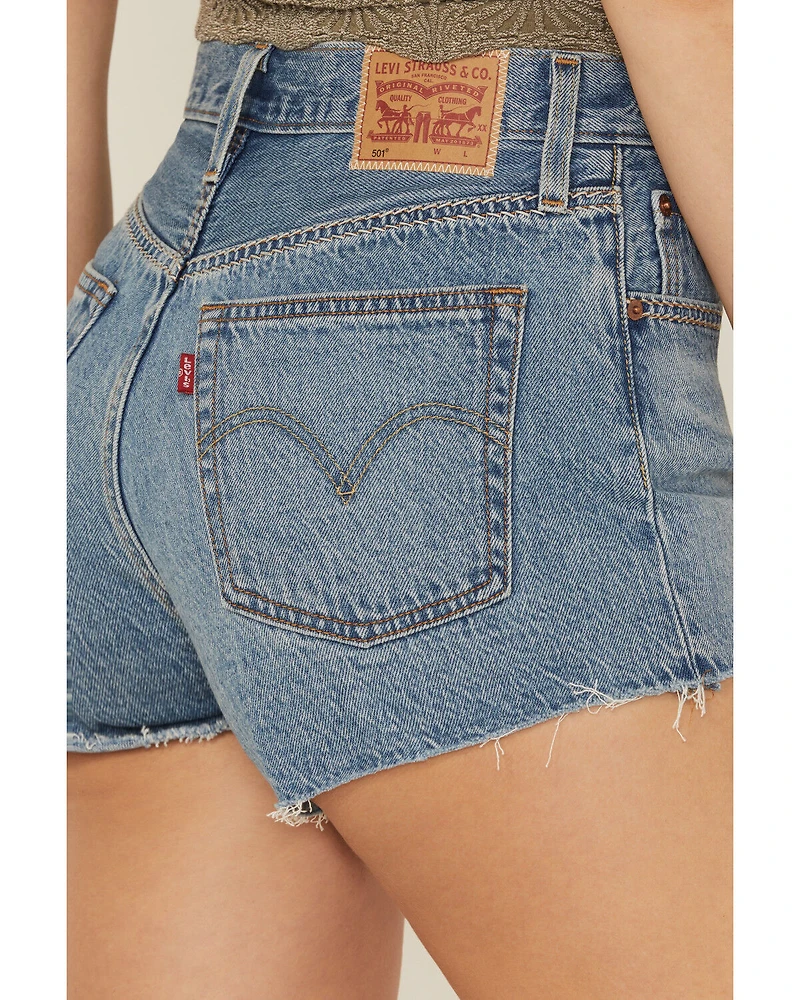 Levi's Women's 501® Original Medium Wash High Rise Denim Shorts