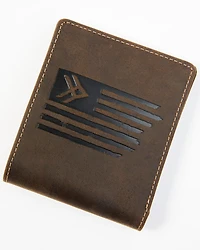 Hawx Men's Brown Flag Bifold Wallet