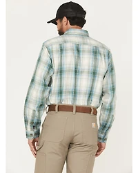 Carhart Men's FR Force Rugged Flex® Loose Fit Midweight Plaid Print Long Sleeve Button-Down Work Shirt