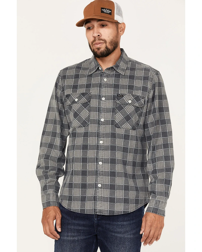 Brixton Men's Bowery Summer Weight Long Sleeve Button Down Shirt