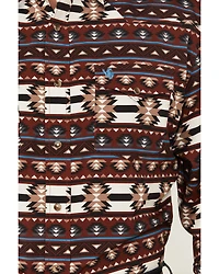 Rodeo Clothing Men's Southwestern Print Long Sleeve Snap Western Shirt