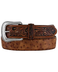Tony Lama Men's Rustic Ostrich Western Belt