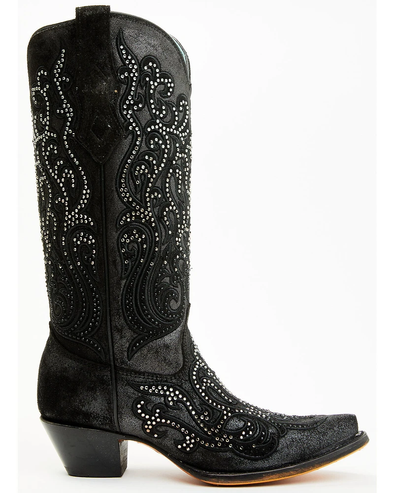 Corral Women's Crystal Embroidered Western Boots - Snip Toe